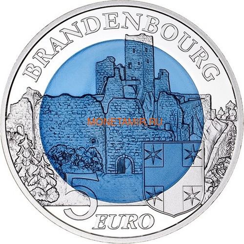 5  2015      (Luxemburg 5 Euro 2015 Castle Brandenburg BM Niob)..000607351104/60 (,  1)