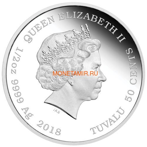  50  2018 -  (Tuvalu 50 cents 2018 Puppies Border Collie 1/2oz Silver)..000268056291/116 (,  1)