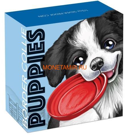  50  2018 -  (Tuvalu 50 cents 2018 Puppies Border Collie 1/2oz Silver)..000268056291/116 (,  3)