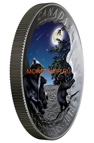  50  2018     (Canada 50C$ 2018 Nature's Light Show Moonlit Tranquility Night Glow-in-the-Dark Coin)  ..69 (,  1)