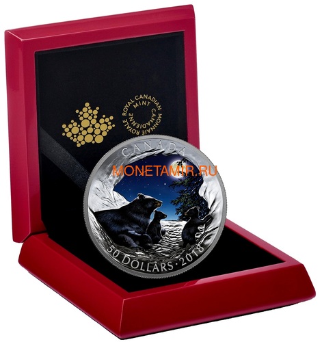  50  2018     (Canada 50C$ 2018 Nature's Light Show Moonlit Tranquility Night Glow-in-the-Dark Coin)  ..69 (,  3)