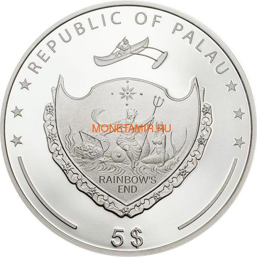  5  2019    (Palau 5$ 2019 Ounce of Luck 4-leaf Clover)..69 (,  1)