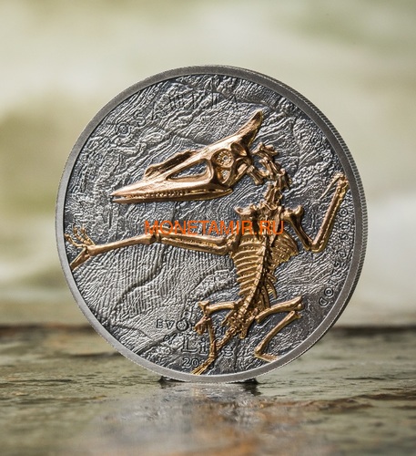  500  2018   (Mongolia 500T 2018 Pterosaur Evolution 1oz Silver)..69 (,  1)