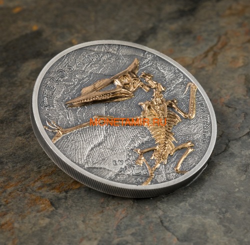  500  2018   (Mongolia 500T 2018 Pterosaur Evolution 1oz Silver)..69 (,  2)