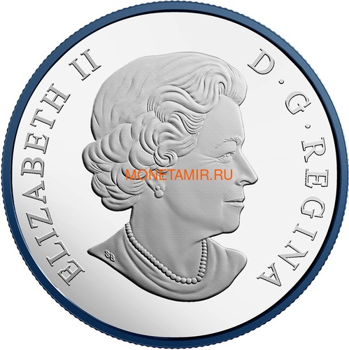  30  2018     (Canada 30$ 2018 Great White Shark Blue Rhodium Plating 2oz Silver Coin)..69 (,  1)