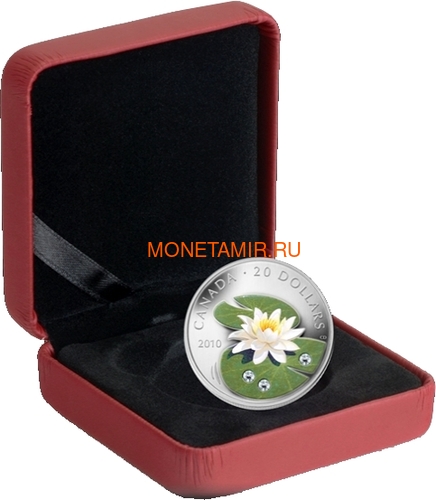  20  2010       (Canada 20C$ 2010 Water Lilia Raindrop Swarovsky Silver Proof)..000322431661/67 (,  2)