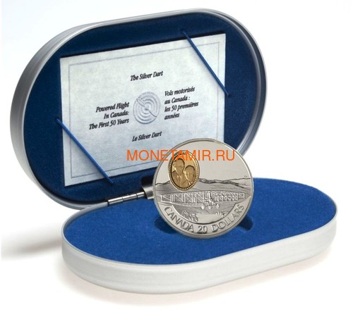  20  1991   ..  ..   (Canada 20$ 1991 Aviation Series A.E.A. Silver Dart F.W.Baldwin and J.A.D. McCurdy 1oz Silver Coin)..68 (,  2)