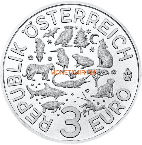  3  2019  (Colourful Creatures The Turtle Austria 3 euro 2019)..67 (,  2)