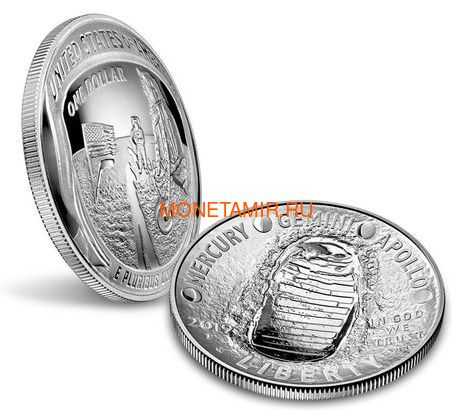    1  2019    50   11  (2019 USA 1$ Apollo 11 Moon Landing 50th Anniversary Silver Coin Proof)..002067855894/67 (,  2)