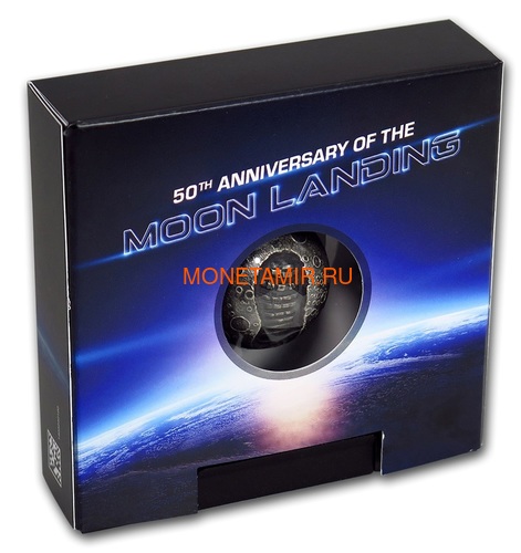  5  2019    50    (Barbados 5$ 2019 Moon Landing 50th Anniversary 1 Oz Silver Coin Spherical)..E92 (,  7)