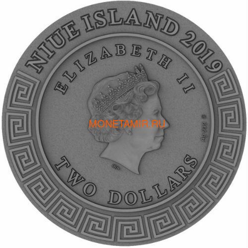  2  2019    (Niue 2019 2$ Hephaestus God of Blacksmiths Gods 2 oz Antique Finish Silver Coin)..67 (,  2)