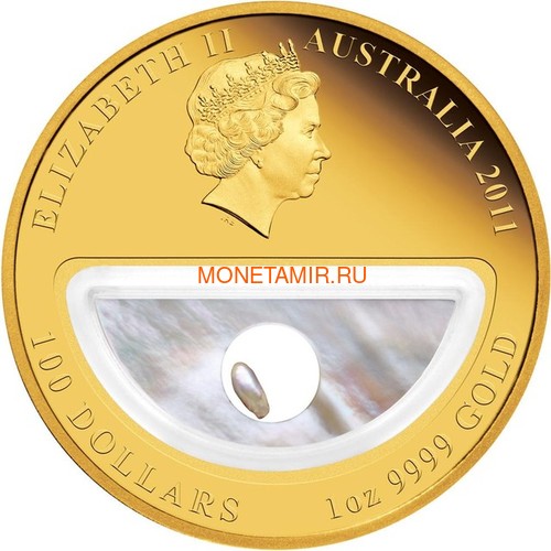  100  2011     (Australia 100$ 2011 Treasures of Australia Pearls 1oz Gold Proof Coin)..K3,5G (,  2)