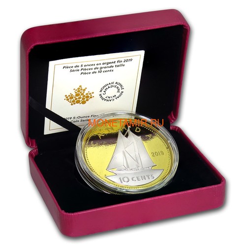  10  2019      (Canada 10 Cent 2019 Big Coin Series Bluenose 5 oz Silver Coin)..67 (,  3)