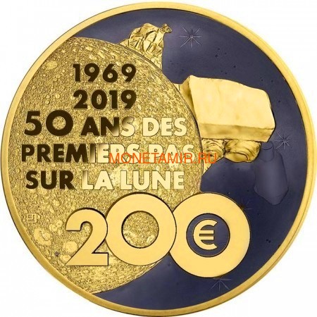  200  2019    50   (France 200E 2019 Moon Landing 50th Anniversary 1 oz Gold Coin)..67 (,  1)
