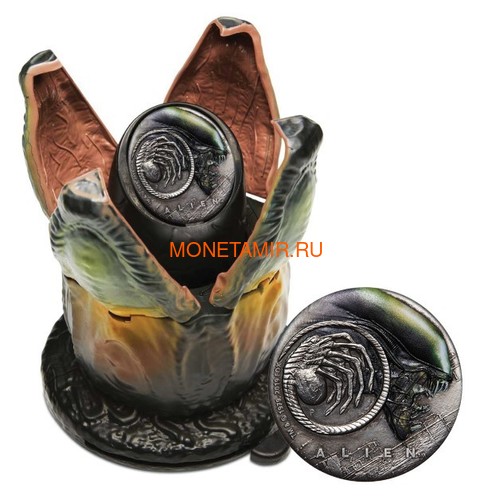 2  2019    (Tuvalu 2$ 2019 Alien 40th Anniversary 2oz Silver Antiqued Coin)..67 (,  2)