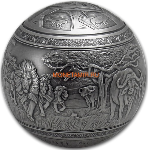  1000  2019           (2019 Djibouti 1000 Francs Big Five of Africa Spherical 1 Kilo Silver Coin)..67 (,  1)