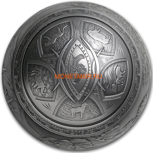  1000  2019           (2019 Djibouti 1000 Francs Big Five of Africa Spherical 1 Kilo Silver Coin)..67 (,  2)