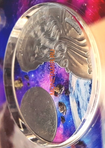  5  2019       (Ghana 5 cedis 2019 Leonardo da Vinci Space Meteorite Northwest Africa 1oz Silver Coin)..65 (,  2)