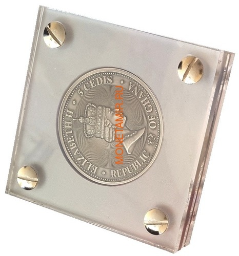  5  2019       (Ghana 5 cedis 2019 Leonardo da Vinci Space Meteorite Northwest Africa 1oz Silver Coin)..65 (,  4)