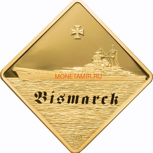 500  2009     (Palau 500$ 2009 The Bismarck Battleships 2,5oz Gold)..60 ()