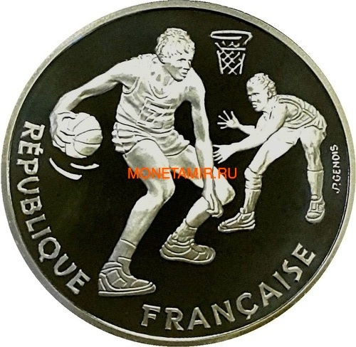  100  1991    (France 100 francs 1991 Basketball Silver Coin)..000098637332/60 ()