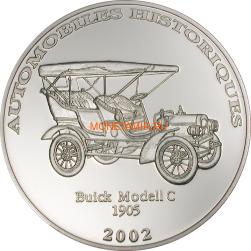  10  2002   1905    (Congo 10 Francs 2002 Buick Model C 1905 Car History Silver Coin).. ()