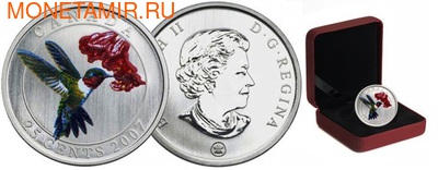 Канада 25 центов 2007. Красногорлая Колибри Канада 25 центов 2007. Красногорлая Колибри