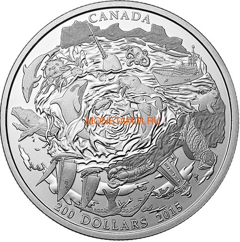  200  2015      (Canada 200$ 2015 Coastal Waters of Canada 2oz Silver Coin)..001115251074/60 ()