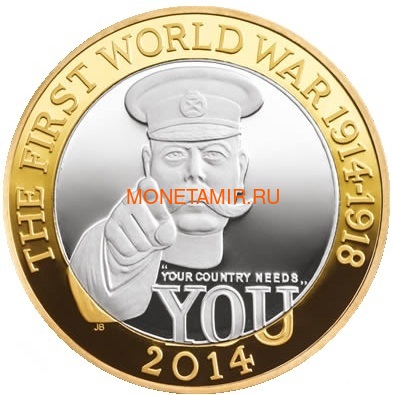 2  2014 100       (UK &#163;2 2014 First World War Outbreak Kitchener Silver Proof Coin)..000244248558\60 ()