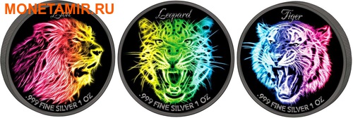   32  2016       (Solomon Isl. 3x2$ 2016 Black Neon Collection Lion Leopard Tiger)..002147353575/60 ()