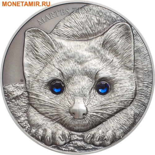 500  2017      (Mongolia 500T 2017 Sable Martes Zibellina Wildlife Protection 1oz Silver Coin)..000495454012/60 ()