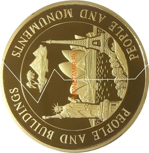  200   200  1999-2000         (Kiribati $ 200 Samoa $ 200 1999 2000 People and Buildings the Statue of Liberty the Eiffel Tower Puzzle Gold Coin)..60 ()