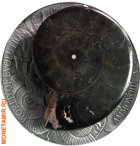   1000  2016      (Burkina Faso 1000 francs 2016 Ammonite black World of Evolution with real fossil)..60 ()