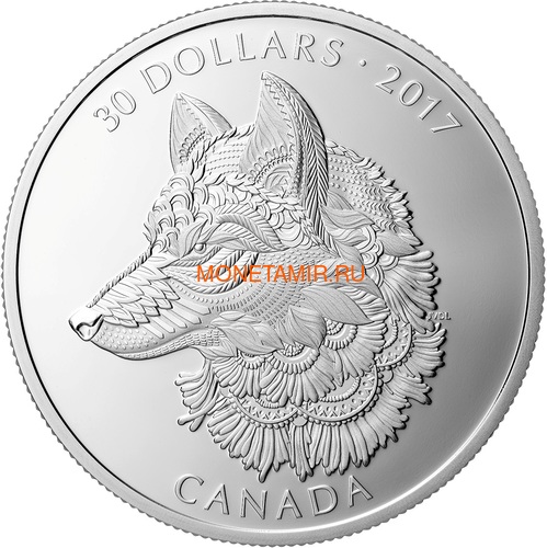  30  2017  (Canada 30$ 2017 Wolf 2 oz Silver Coin)..000703854364/60 ()
