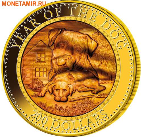   200  2018      (Solomon Isl 200$ 2018 Year of the Rooster Mother of Pearl 5Oz Gold Coin Proof)..60 ()