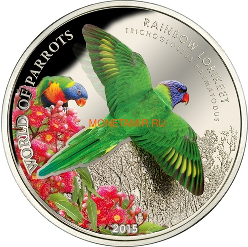  5  2015      3D (Cook Isl. 5$ 2015 Rainbow Larikeet 3D The World of Parrots)..000337648427/60 ()