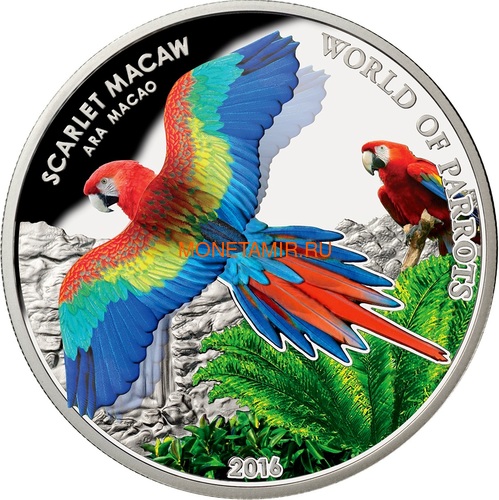   5  2016      3D (Cook Isl. 5$ 2016 Scarlet Macaw 3D The World of Parrots)..000442852870 /60 ()