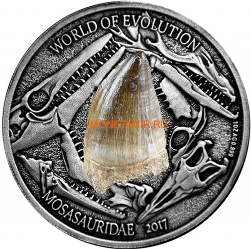   1000  2017     (Burkina Faso 1000FCFA 2017 Mosasauridae Fossil Mosasaurus World of Evolution)..60 ()