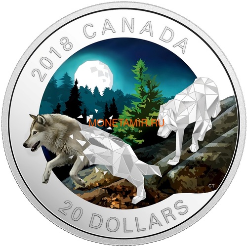  20  2018    (Canada 20C$ 2018 Geometric Fauna Grey Wolves)..60 ()