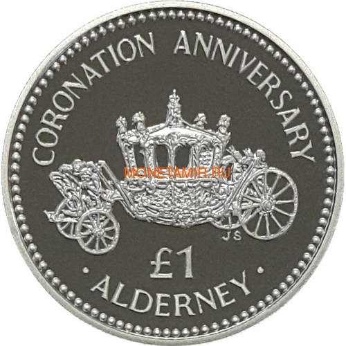  1  1993   (Alderney 1 pound 1993 Coronation Silver Coin)..60 ()
