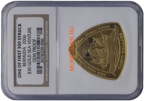  30  2006       NGC (Bermuda 30$ 2006 Sea Venture Triangular Gold Coin NGC Gem Proof)..K2G/67 ()