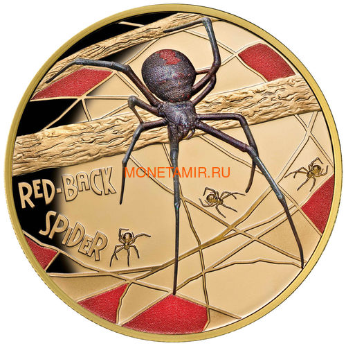  100  2018   (Niue 2018 $100 Deadly & Dangerous Red-Back Spider 1oz Gold Proof)..011624655579 ()