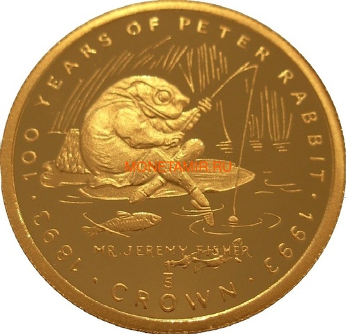  1/5  1993      100     (Gibraltar 1/5 crown 1993 Jeremy Fisher 100 Years of Peter Rabbit 1/5oz Gold)..001905056311K0,5G/E92 ()