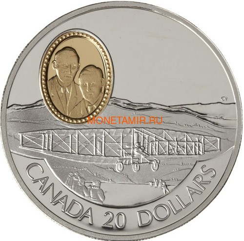  20  1991   ..  ..   (Canada 20$ 1991 Aviation Series A.E.A. Silver Dart F.W.Baldwin and J.A.D. McCurdy 1oz Silver Coin)..68 ()