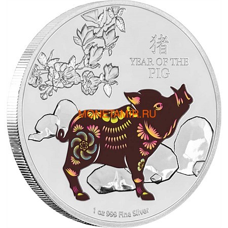  2  2019     (Niue 2$ 2019 Year of the Pig 1oz Silver)..92 ()