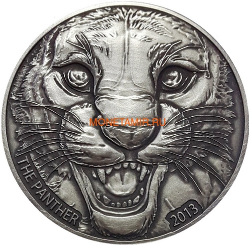    - 1000  2013   (Cote D`Ivoire Ivory Coast 1000FCFA 2013 Black Panther 1oz Silver Coin Antique)..000297247369 ()
