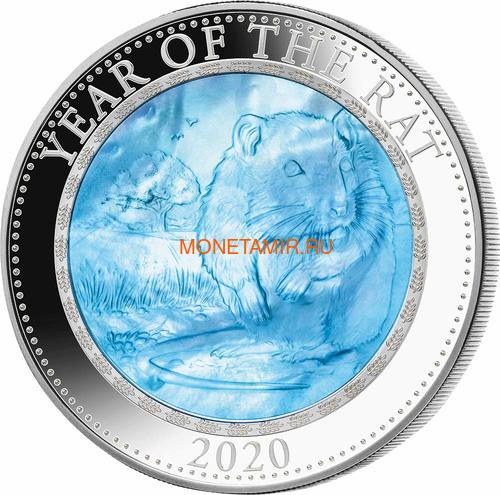   25  2020      (Cook Isl 25$ 2020 Year of the Rat Mother of Pearl 5 Oz Silver Coin)..67 ()