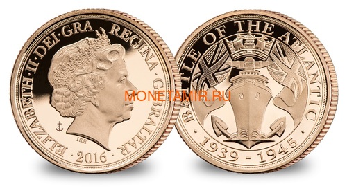 Гибралтар 1 соверен 2016 Битва за Атлантику Корабль Либерти (Gibraltar 1 Sovereign 2016 Battle of Atlantic Ship Liberty Gold Coin).Арт.67 Гибралтар 1 соверен 2016 Битва за Атлантику Корабль Либерти (Gibraltar 1 Sovereign 2016 Battle of Atlantic Ship Liberty Gold Coin).Арт.67