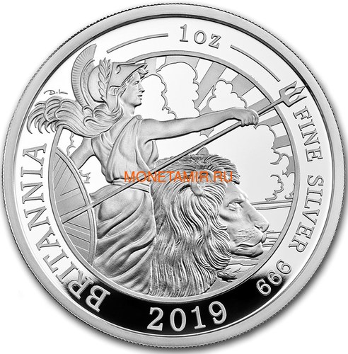  2  2019  (GB 2&#163; 2019 Britannia 1 Oz Silver Coin)..67 ()