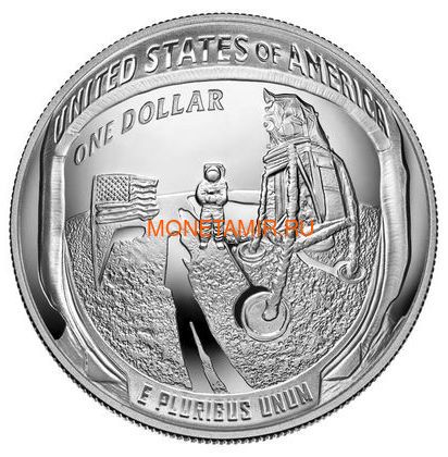    1  2019    50   11  (2019 USA 1$ Apollo 11 Moon Landing 50th Anniversary Silver Coin Proof)..002067855894/67 ()